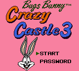Bugs Bunny Crazy Castle 3 title screen for GameBoy Color